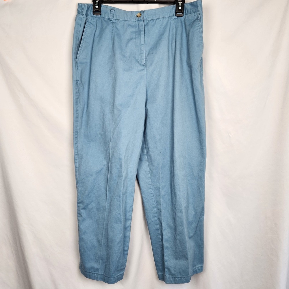 Appleseeds Womens Pants Size 16 Elastic Waist Straight‎ Leg Light Blue